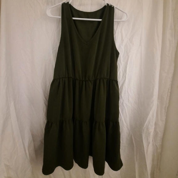 Stretchy lightweight, Green Dress. Sz Lg - Picture 2 of 3
